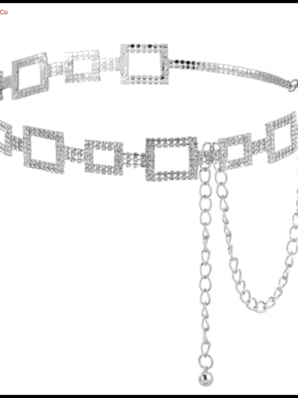 Rhinestone Dress Belt Adjustable Crystal Chain Waist Accessory for Women